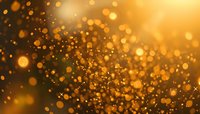 Abstract golden bokeh background with glowing particles and light effects creating a magical atmospheric backdrop for festive designs.
