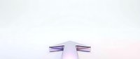 Isolated white arrow pointing upward with purple gradient stripes on transparent background, ready for web design, presentations, and digital applications.