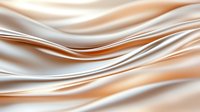 Luxurious white and rose gold satin fabric waves creating elegant flowing curves and soft folds on abstract background. Smooth silky texture with gentle shine.