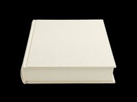 Cream hardcover book isolated on transparent background, ready for stickers, print on demand, T-shirt design, clipart, and sublimation projects.