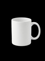 Blank white ceramic mug isolated on transparent background, ready for sublimation, print-on-demand, and custom design projects. Perfect for merchandise, drinkware mockups, and personalized gifts.