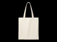 Blank cream canvas tote bag with long handles, isolated on transparent background. Ready for custom design, sublimation, print-on-demand, t-shirt printing, and merchandise applications.