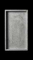 Concrete rectangular tray isolated on transparent background, cut out and ready for product mockups, interior design projects, e-commerce listings, and digital compositions.