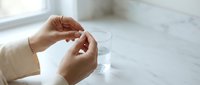 Woman hands holding contact lens with care, vision correction and eye health concept for optical and medical use.