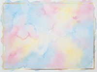 Soft pastel watercolor background with pink, blue, and yellow blends, framed by a delicate gold border for cards and invitations.