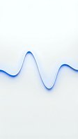 Blue flowing wave line on white background creating smooth curved motion for modern digital design and technology presentations.