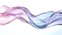 Elegant flowing abstract waves in soft pink and blue colors creating gentle curved lines against white background, suitable for modern design projects.