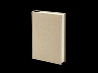 Hardcover book with beige linen texture isolated on transparent background, ready for t-shirt design, clipart, stickers, print on demand, and sublimation projects.