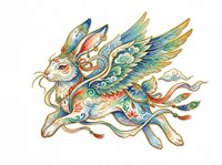 Ornate mythical winged creature with elaborate decorative patterns, isolated on transparent background. Ready for t-shirt design, clipart, stickers, sublimation, and print-on-demand projects.