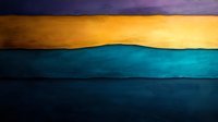 Abstract layered background with gold, turquoise and navy blue stripes on dark dramatic backdrop, modern minimalist art style with textured paint effect.