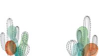 Hand-drawn cactus collection with watercolor elements on white background. Desert plants illustration for botanical designs and home decor projects.