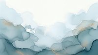 Abstract watercolor landscape with flowing blue and gray tones creating dreamy mountain silhouettes and soft atmospheric layers for modern decor.