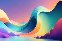 Abstract colorful fluid waves landscape with vibrant gradient colors perfect for modern website backgrounds, presentations and digital art projects, featuring sunset-inspired palette.