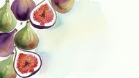 Fresh figs watercolor illustration with whole and sliced fruits showing red flesh, isolated on white background for culinary and botanical designs.