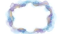 Watercolor frame with soft purple, blue, and gold flowing borders on white background, isolated and ready for design use on invitations, cards, posters, and digital projects.