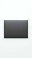 Closed dark gray laptop or tablet device with rounded corners isolated on white background, ready for mockup and design use.