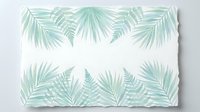 Tropical palm and fern leaves frame top and bottom borders on white background, creating elegant botanical border design suitable for invitations, stationery, and print projects.