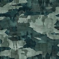 Modern military camouflage pattern in dark green and gray tones with textured watercolor effect, perfect for fashion design, textile prints and surface pattern projects.