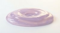 Translucent lavender resin disc with swirled patterns and glossy finish, isolated on white background, suitable for design projects, product mockups, and digital artwork applications.