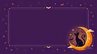 Silhouette of a woman sitting on a crescent moon with magical stars and sparkles on purple background, isolated design element for Halloween, greeting cards, posters, and web graphics.