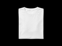 Blank white t-shirt folded, isolated on transparent background, ready for custom design, sublimation, print-on-demand, and apparel mockups.