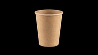 Kraft paper cup isolated on transparent background, ready for packaging design, mockups, print-on-demand products, and commercial beverage branding applications.