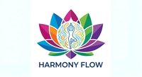 Colorful lotus flower logo with meditation figure and flowing patterns for wellness, yoga, spa branding and spiritual business identity design.
