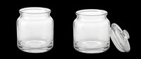 Transparent glass jars with lids, isolated on transparent background. Ready for design use on t-shirts, clipart, stickers, print-on-demand products, and sublimation projects.