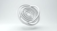 Abstract white spiral heart shape floating on light gray background with soft shadows for romantic design projects.