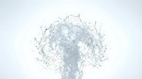 Young adult male with light skin tone, professional appearance, composed of dispersing particles and digital fragments, isolated on white background, suitable for technology, innovation, and digital transformation concepts.