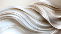 Elegant smooth flowing waves in soft beige and white tones create gentle abstract curves and lines against light background, suitable for luxury branding and modern design.