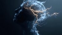 Dramatic lightning bolts crackling through dark stormy clouds with electric energy and atmospheric power for weather concepts and natural phenomena backgrounds.