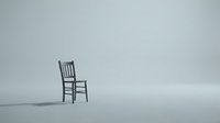 Wooden chair with vertical slat back isolated on white background, ready for interior design, furniture catalogs, and commercial use projects.