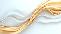 Elegant flowing gold and white waves create dynamic abstract background with smooth silky texture and luxurious metallic effect. Suitable for luxury branding.