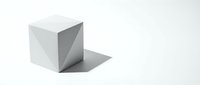 White geometric cube with shadow on clean background for minimalist design projects and modern presentations.