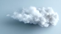 Fluffy white cloud formation floating in soft blue sky, realistic cumulus cloud with detailed texture and volumetric lighting for atmospheric design.