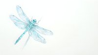 Delicate turquoise dragonfly watercolor illustration isolated on white background for nature designs, greeting cards, and artistic projects.