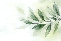 Delicate watercolor green leaves branch with translucent botanical elements on soft light background for nature-inspired designs.