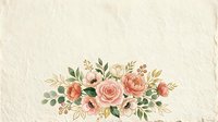 Vintage floral arrangement with coral roses, blush blooms, and green foliage on textured cream background for wedding and design projects.
