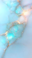 Luxurious turquoise and white marble texture with golden veins and glitter effect creates an elegant abstract background for luxury design projects.