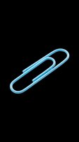 Blue paper clip isolated on transparent background, ready for stickers, clipart, print on demand, T-shirt design, and office-themed digital craft projects.
