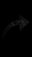 Hand-drawn black curved arrow isolated on transparent background, ready for stickers, t-shirt design, print on demand, clipart, posters, and digital crafts.