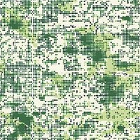 Modern digital camouflage pattern in green and beige tones with pixelated dots design, perfect for military-style prints and seamless textile applications.