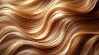 Luxurious flowing blonde hair with golden highlights and caramel tones creating smooth wavy pattern, ideal for beauty and hair care advertising.