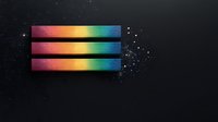 Vibrant rainbow spectrum bars dissolve into sparkling particles against dark background, creating dynamic motion effect for modern graphic design projects.