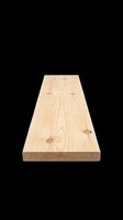 Wooden pine plank with natural grain and knots, isolated on transparent background. Ready for construction, carpentry, DIY, and product mockup design use.