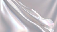 Smooth flowing white silk fabric with soft folds and elegant waves, suitable for luxury product backgrounds, fashion design, and textile presentations.