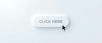 Minimalist neumorphic click here button with cursor arrow on white background, isolated for web UI design, apps, and digital interfaces.