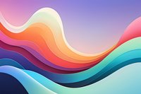 Colorful wavy abstract background with smooth gradient curves in vibrant rainbow colors. Modern minimal design pattern features flowing lines and soft transitions.