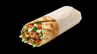 Grilled chicken wrap with fresh vegetables and sauce, isolated on transparent background. Great for menu design, food clipart, stickers, and print on demand.